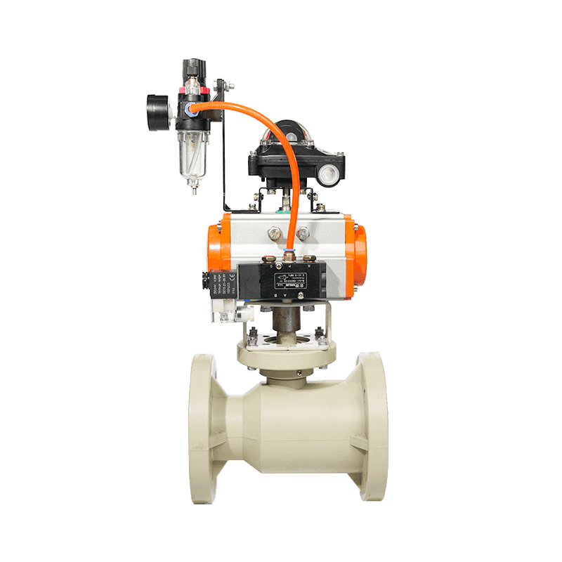 β--PPH Single at Double Type Pneumatic Flanged Ball Valve